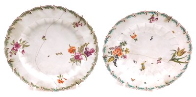 Lot 51 - Two late 18thC Chelsea red anchor period...