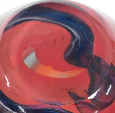 Lot 22 - A Mdina glass vase, of ovoid form, with blue...
