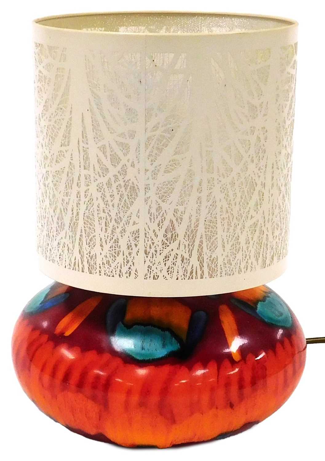Lot 29 - A Poole Pottery Volcano pattern table lamp,...