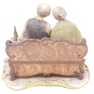 Lot 48 - A Capodimonte porcelain figure group, modelled...