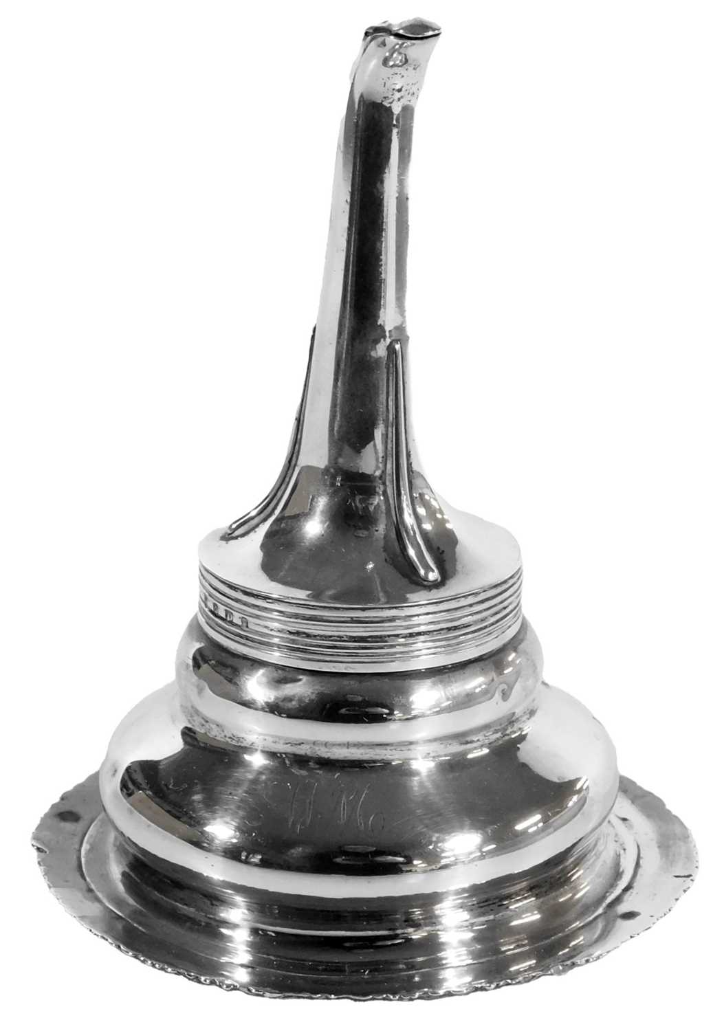 Lot 101 - A George IV Scottish silver wine funnel, the...
