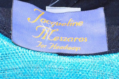 Lot 66 - A Jacqueline Meszaros turquoise satin and...