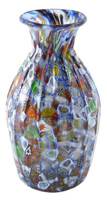 Lot 133 - A Venetian style glass vase, with ribbed...