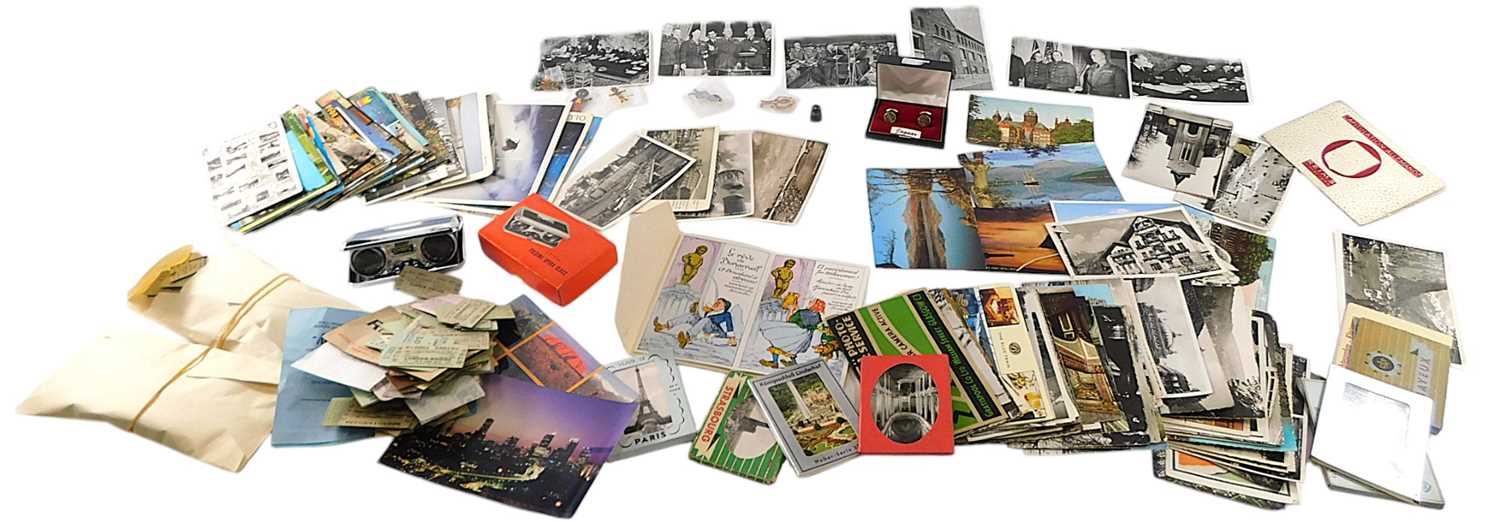 Lot 541 - Miscellaneous ephemera, to include postcards,...