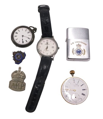 Lot 67 - A silver cased pocket watch, pocket watch dial...