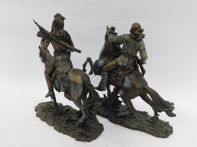 Lot 558 - Two Veronese Native American resin figures,...