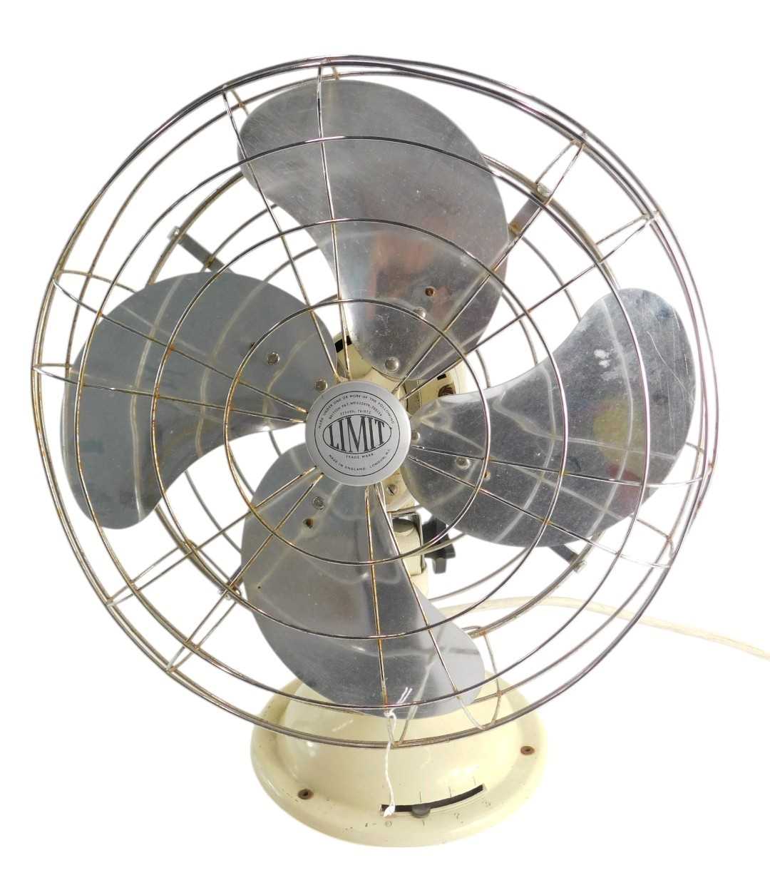 Lot 109 - A Limit vintage fan, on cream enamel painted...