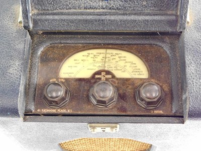 Lot 110 - A vintage Roberts radio, in navy blue canvas...