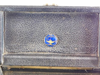 Lot 110 - A vintage Roberts radio, in navy blue canvas...