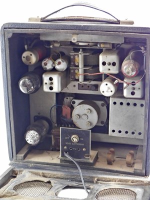 Lot 110 - A vintage Roberts radio, in navy blue canvas...