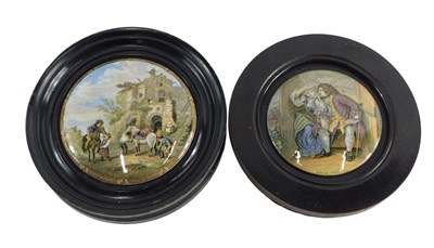 Lot 173 - A 19thC Prattware pot lid Uncle Toby, and...