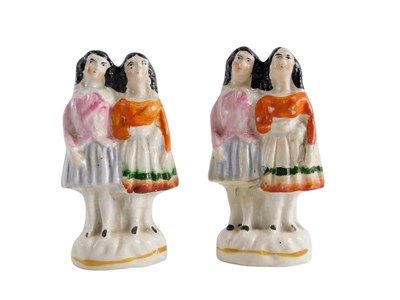 Lot 281 - Two 19thC small Staffordshire figures of...