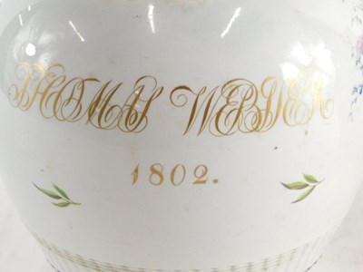 Lot 33 - An early 19thC English porcelain jug, painted...
