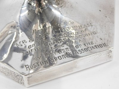 Lot 16 - A George V silver epergne, with central vase,...