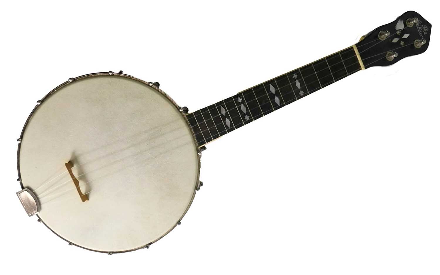 Lot 20 - A walnut and mother of pearl inlaid ukulele...