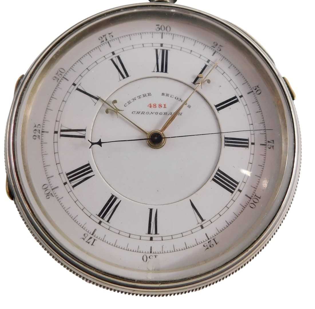 Lot 64 - A Victorian silver cased chronograph pocket...