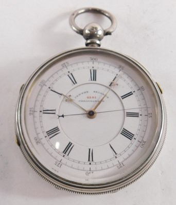 Lot 64 - A Victorian silver cased chronograph pocket...