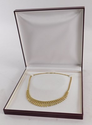 Lot 78 - A fringe necklace, with graduated drops, on a...