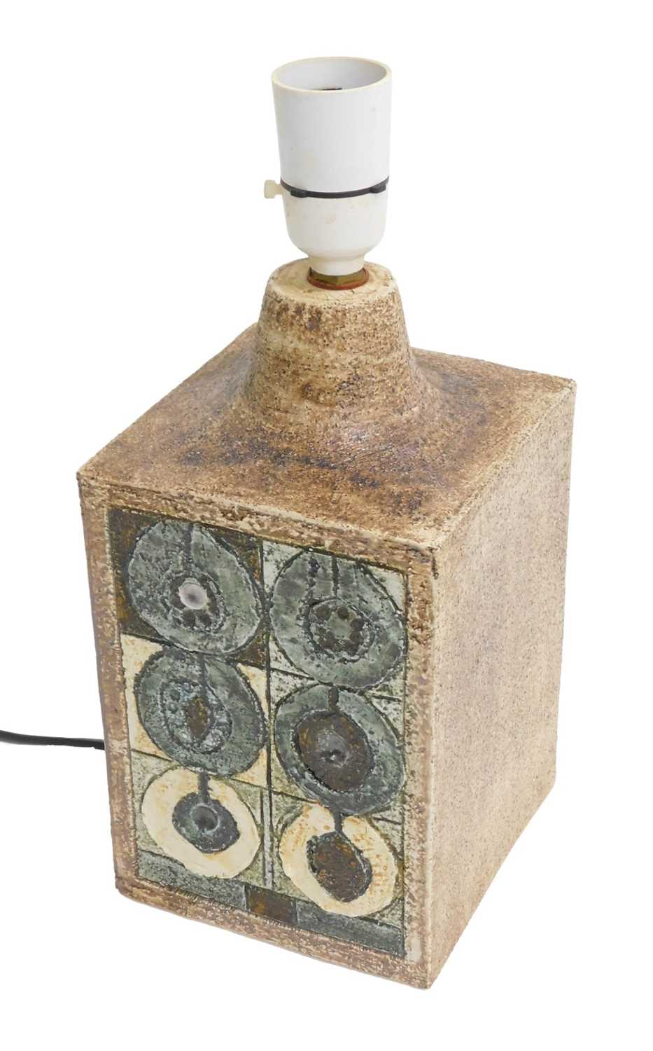 Lot 27 - A Troika studio pottery lamp base, decorated...