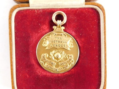 Lot 5 - A 9ct gold football league medal, Champions...
