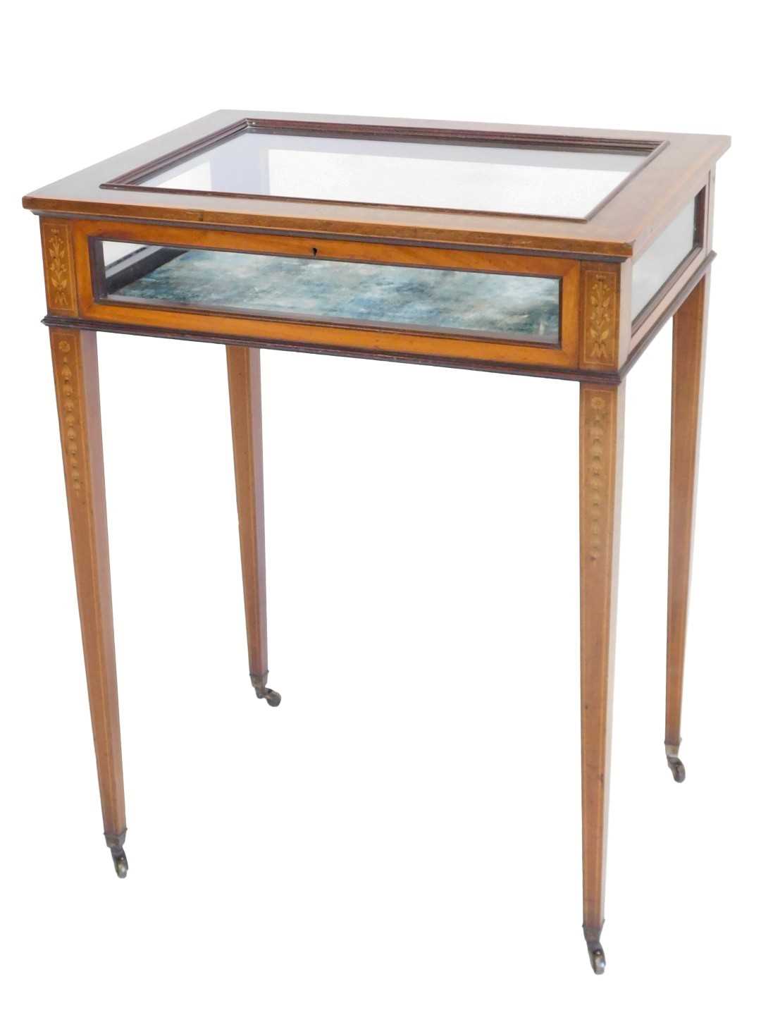 Lot 35 - An Edwardian mahogany marquetry and satinwood...