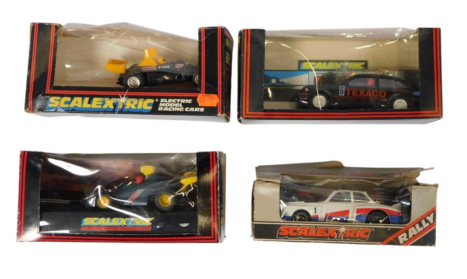 Lot 742 - Four Scalextric racing cars, comprising C386...