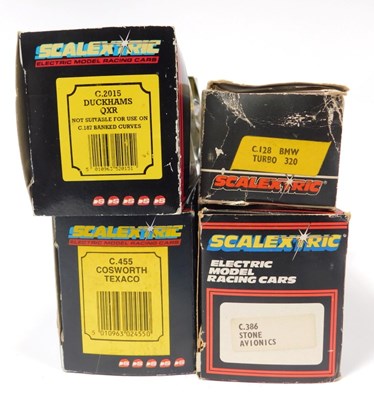 Lot 742 - Four Scalextric racing cars, comprising C386...