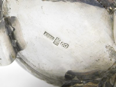 Lot 9 - A late 19thC Chinese silver cream jug and...