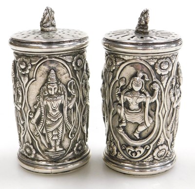 Lot 12 - A pair of late 19thC Indian salt and pepper...