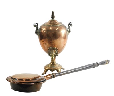 Lot 420 - A 19thC brass and copper samovar, made for...