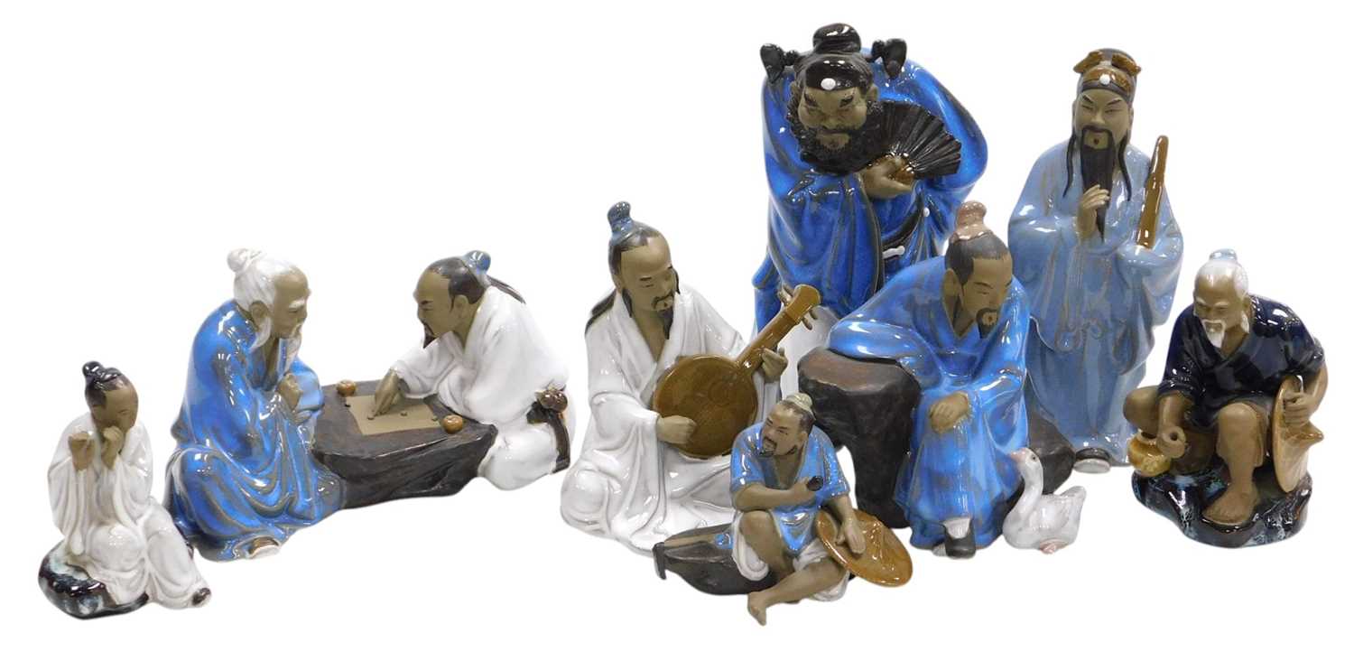 Lot 52 - A group of late 20thC Chinese mudmen figures,...