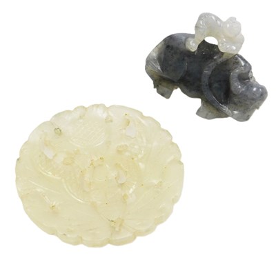 Lot 88 - A Chinese jade pendant, of circular form,...