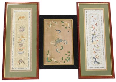 Lot 91 - Two 20thC Chinese silk sleeve...
