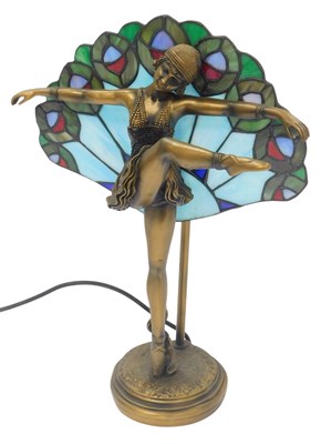 Lot 338 - An Art Deco style table lamp, modelled as a...