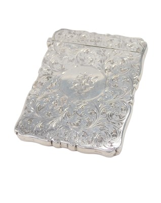 Lot 81 - A Victorian silver card case, with engraved...