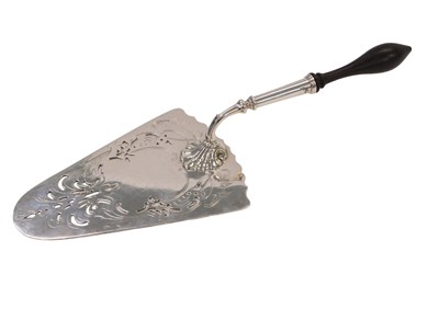 Lot 94 - A Victorian silver cake server, with ebonised...