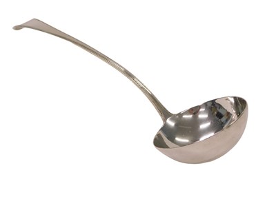 Lot 95 - A George IV silver fiddle pattern ladle, with...