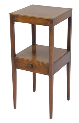 Lot 524 - A George III mahogany night stand, the square...