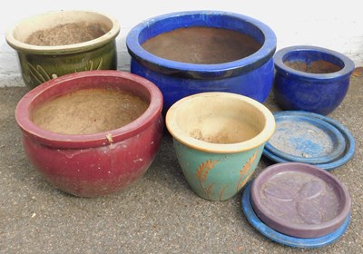 Lot 478a - A group of garden plant pots, to include a...
