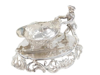 Lot 116 - A Continental silver salt formed as a...