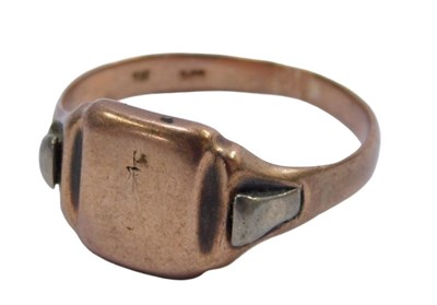 Lot 217 - A signet ring, with rectangular ring head, and...