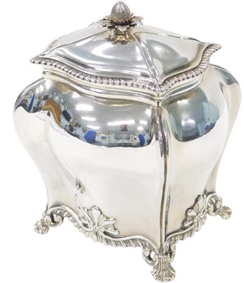 Lot 145 - A Victorian silver bombe shaped tea caddy,...