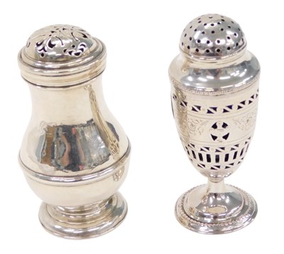 Lot 178 - A Georgian pounce pot, with pierced top on...