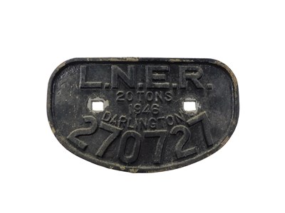 Lot 391 - An LNER cast railway plaque, for Twenty Tons...