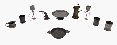 Lot 506 - A collection of pewter wares, comprising...
