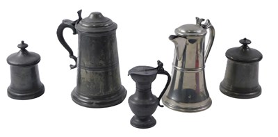 Lot 510 - Five items of 19thC and later pewter...