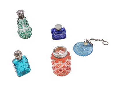 Lot 548 - Five Victorian and later cut glass and silver...