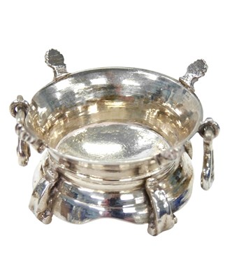 Lot 46 - A Dutch white metal miniature hanging brazier,...