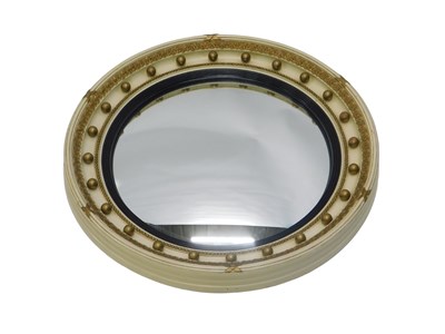 Lot 892 - A 20thC wall mirror, of circular cream painted...
