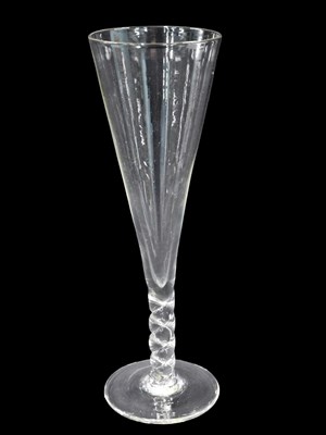 Lot 187 - An oversized glass wine flute, with tapering...